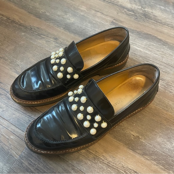 Stuart Weitzman Pearl Mirror Jet Loafers Black Size 8 purging make me an offer - Picture 5 of 7